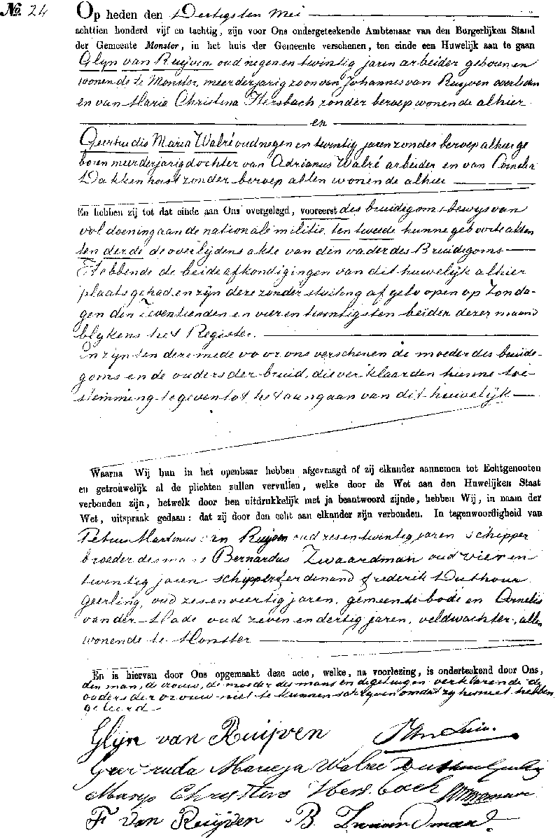 18850530 huw akte 24 Glijn v Ruijven - Gertrudis M Walre